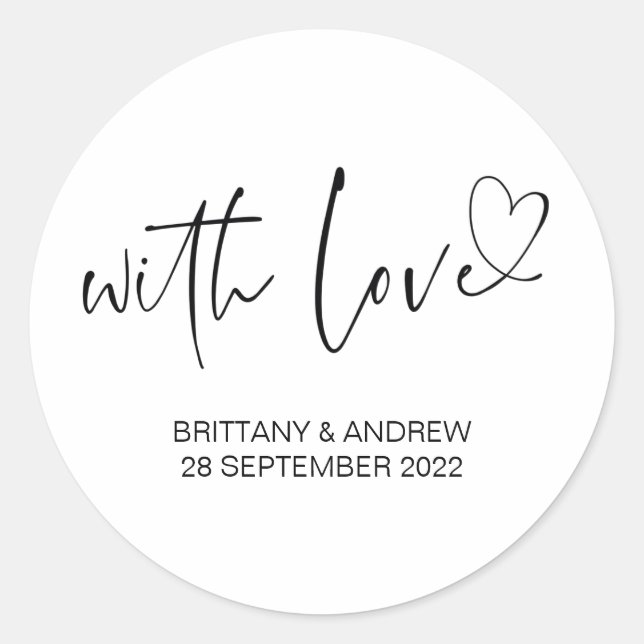 Sticker Rond Mariage Faveur Traiter La Confiture De Sac Avec Me (Devant)