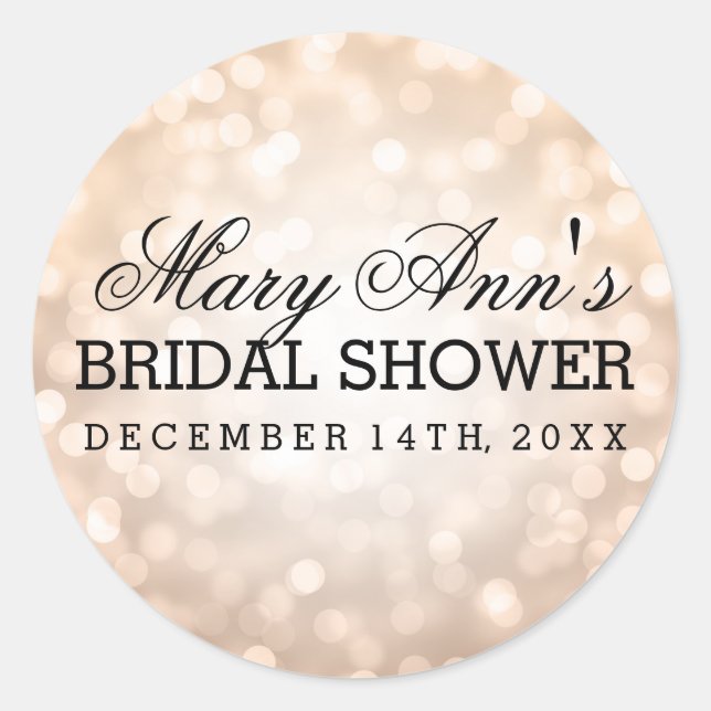 Sticker Rond Mariage Favor Éclairage Parties scintillant en cui (Devant)