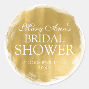 Sticker Rond Mariage Favor Tag Gold Peinture Look