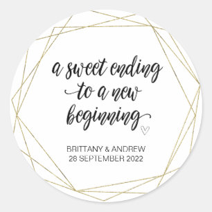 Sticker Rond Mariage Favor Traitement Sac Jam Jar Sweet Début C