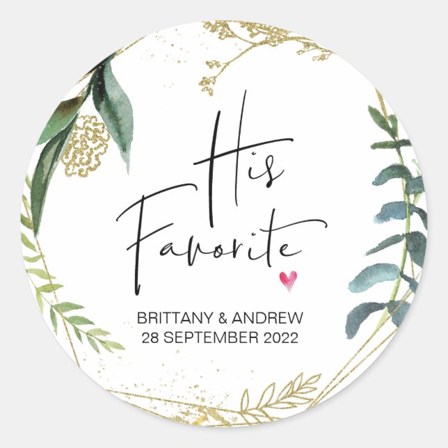 Sticker Rond Mariage Favoriser Sa Boîte De Traitement Préférée  (Devant)