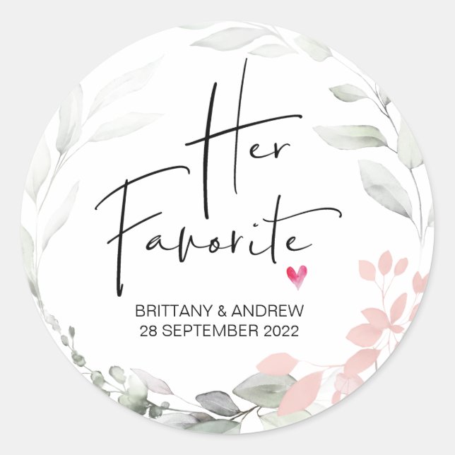 Sticker Rond Mariage Favoriser sa boîte de traitement préférée  (Devant)