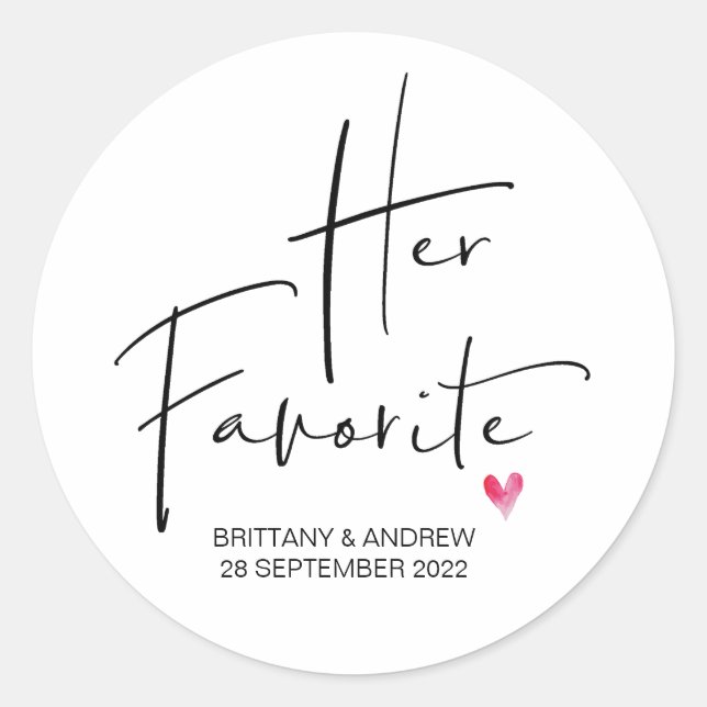 Sticker Rond Mariage Favoriser sa boîte de traitement préférée  (Devant)