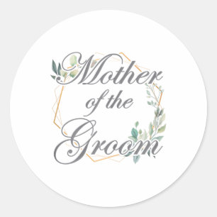 Sticker Rond Mariage Fête des mariées Épouse Maman Mère Du Groo