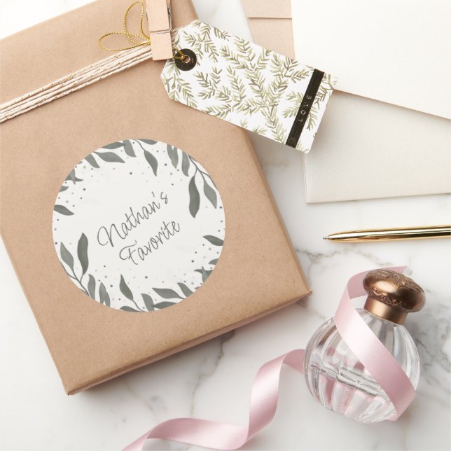 Sticker Rond Mariage Feuille Inspiriity Groom Favorite Simple (Cadeaux)