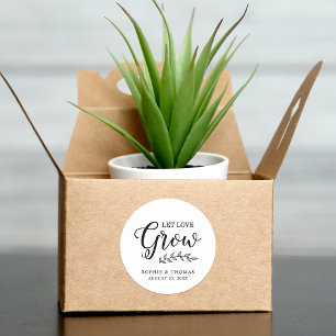 Sticker Rond Mariage feuille laisser l'amour grandir