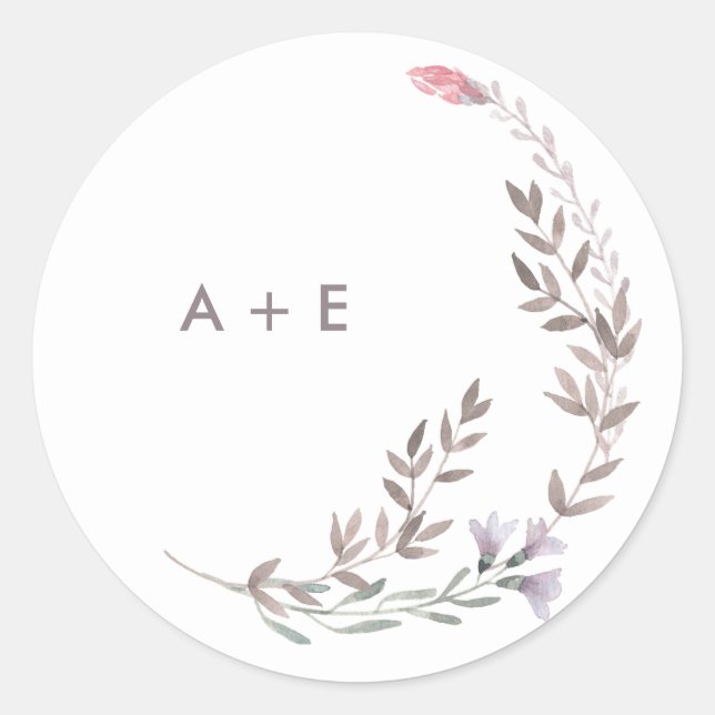 Sticker Rond Mariage Fleur sauvage (Devant)