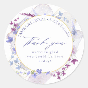 Sticker Rond Mariage fleur sauvage Aquarelle Merci Peri ID954