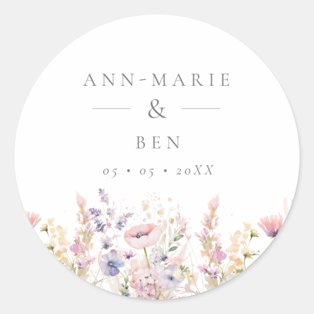 Sticker Rond Mariage Fleur sauvage Spring Lilac (Devant)