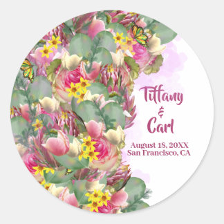 Sticker Rond Mariage Fleur sauvage végétal