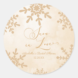 Sticker Rond Mariage Flocons D'Amour Rêve De Noël Enterrement D