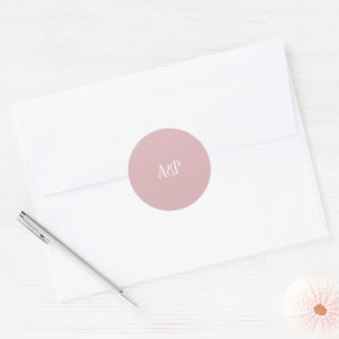 Sticker Rond Mariage Floral Art Nouveau Rose