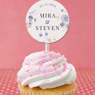 Sticker Rond Mariage floral bohème rustique