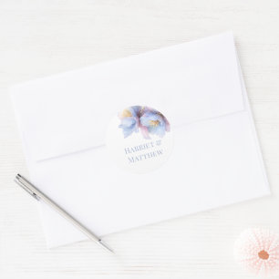 Sticker Rond Mariage Floral Botanique Pastel Artistique