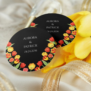 Sticker Rond Mariage floral brillant et audacieux Rustique de p
