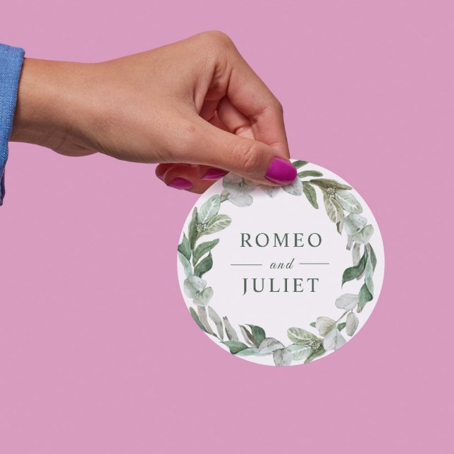 Sticker Rond Mariage Floral de Jardin d'Été (Créateur téléchargé)