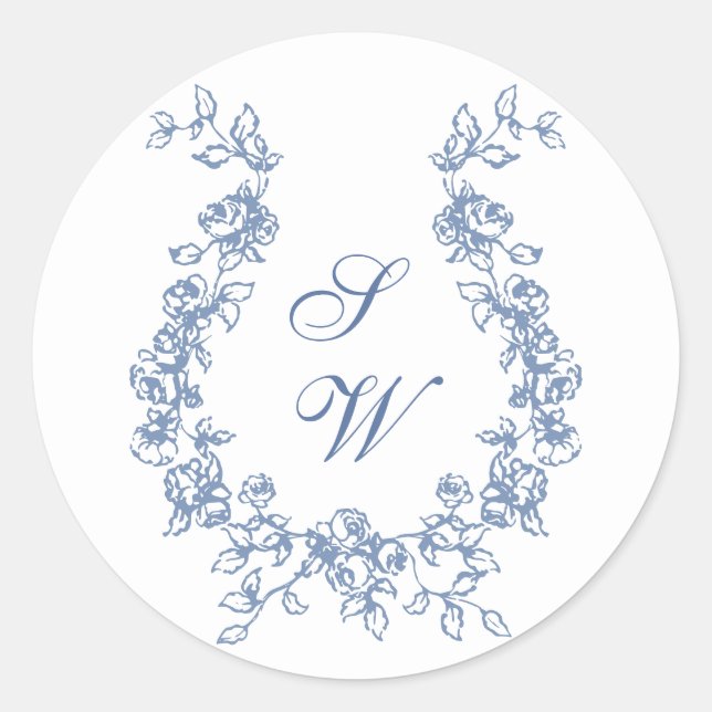 Sticker Rond Mariage Floral de la Renaissance (Devant)