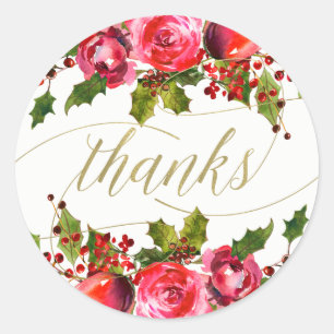 Sticker Rond Mariage floral de vacances Favor Merci