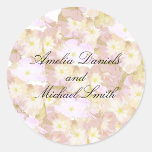 Sticker Rond Mariage Floral d'Été