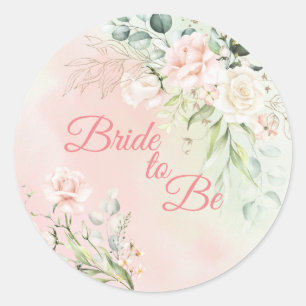 Sticker Rond Mariage Floral Mariée pour être élégant Script ros