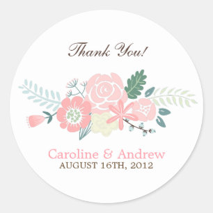 Sticker Rond Mariage floral moderne