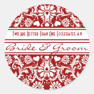 Sticker Rond Mariage Floral Vintage en Damasquinage Religieux C