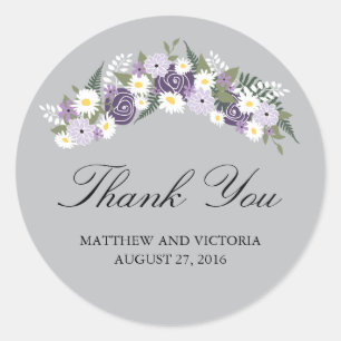 Sticker Rond Mariage Floral Wreath