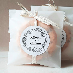 Sticker Rond Mariage folk Fleur sauvage rustique