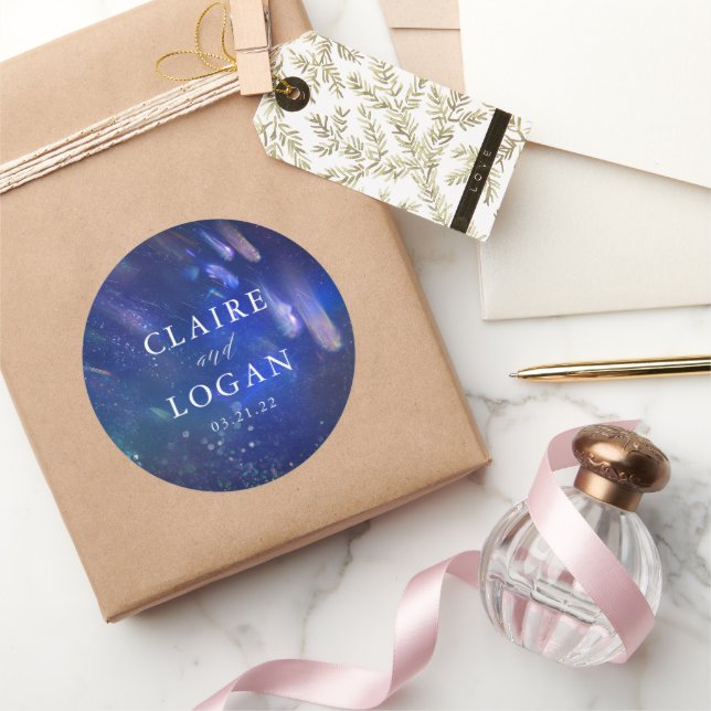 Sticker Rond Mariage Galaxie Céleste Étoiles Filantes (Cadeaux)