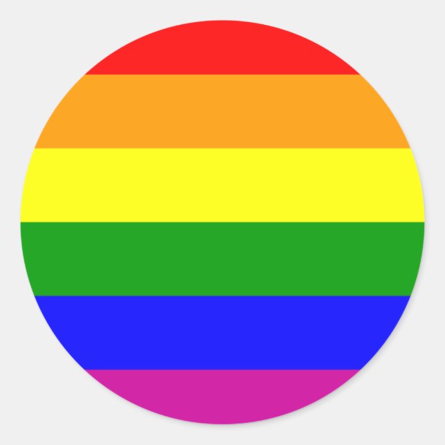 Sticker Rond Mariage/Gay pride arc-en-ciel (Devant)