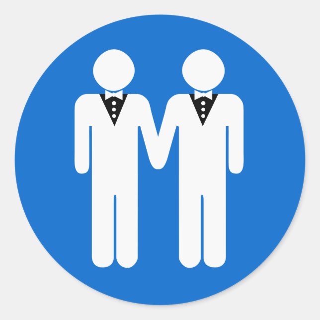 STICKER ROND MARIAGE GAY TOPPER (Devant)