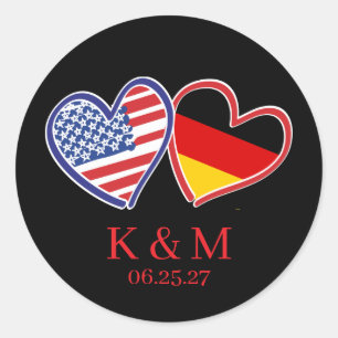 Sticker Rond Mariage Germano-Américain