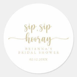 Sticker Rond Mariage Gold Calligraphy Sip Sip Hooray