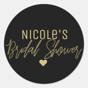 Sticker Rond Mariage Gold Moderne Écriture Personnalisable Tout
