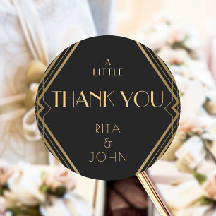 Sticker Rond Mariage Gold Vintage Colorful a Sweet Merci