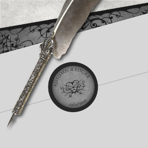 Sticker Rond Mariage gothique en dentelle noire