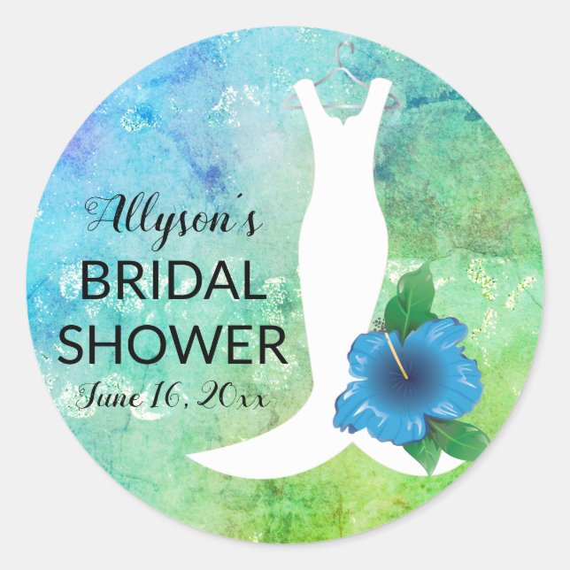 Sticker Rond Mariage Gown Beach Fête des mariées à thème (Devant)