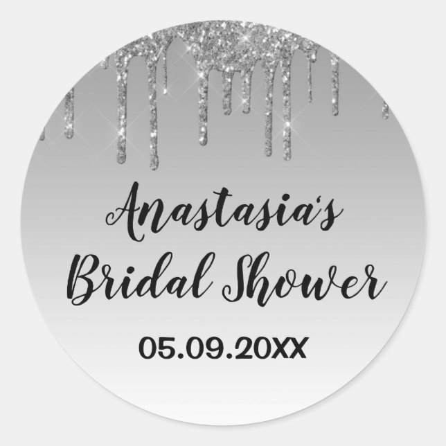 Sticker Rond Mariage Gray & Paillettes de Dégoulinements d'Arge (Devant)