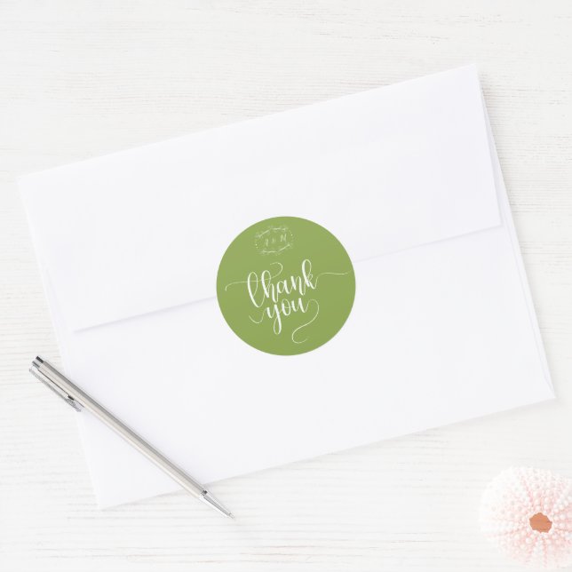 Sticker Rond Mariage Green Chic (Enveloppe)
