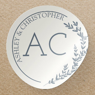 Sticker Rond Mariage gris ardoise moderne à charpente