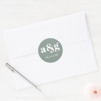Mariage gris monogramme simple et élégant
