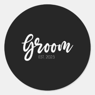 Sticker Rond Mariage Groom Est 2023