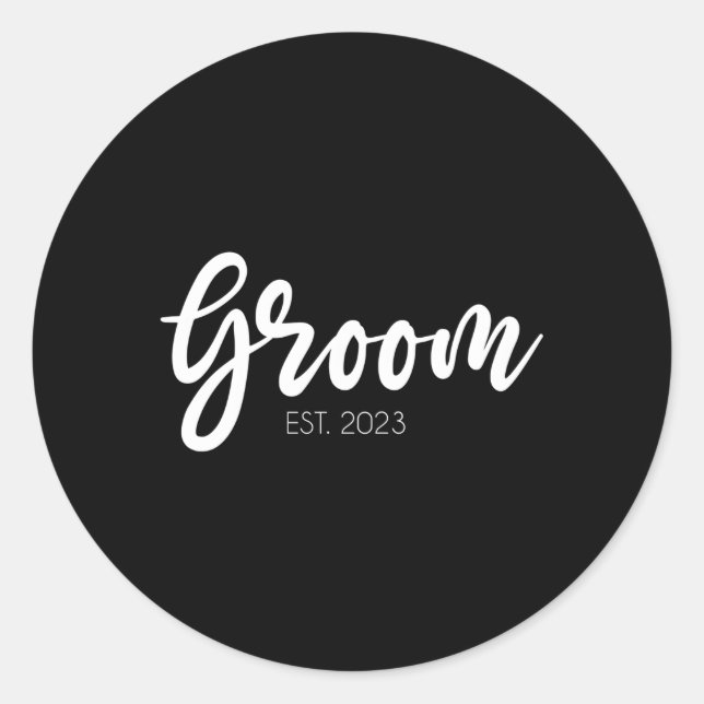 Sticker Rond Mariage Groom Est 2023 (Devant)
