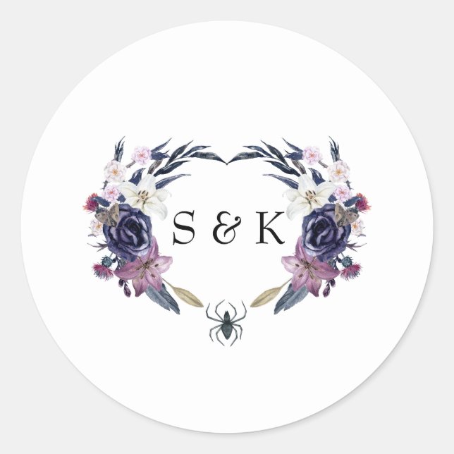 Sticker Rond Mariage Halloween (Devant)