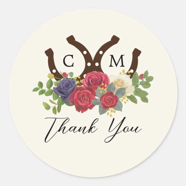 Sticker Rond Mariage inspiré par Kentucky Derby (Devant)