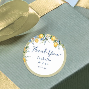 Sticker Rond Mariage Italien Citron Amalfi Méditerranéen