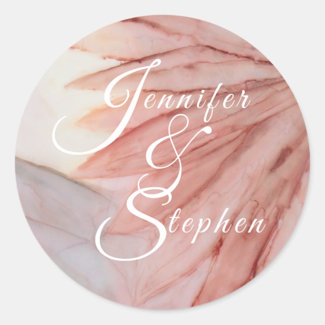 Sticker Rond Mariage Joli en rose (Devant)