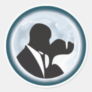 Sticker Rond Mariage Kiss