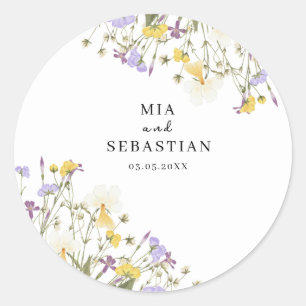 Sticker Rond Mariage Lilac aquarelle