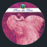 Sticker Rond MARIAGE LOVE PEACOCK blanc rose bleu aquamarine<br><div class="desc">Design élégant et élégant avec une pierre 3d gem, facilement personnalisable avec vos initiales et votre texte, développement graphique numérique par Bulgan Lumini .Facile à customiser avec votre propre texte pour toute occasion comme enregistrer les cartes de remerciements / , douches nuptiales, anniversaires, fêtes, douches fiançailles, ou à peu près...</div>